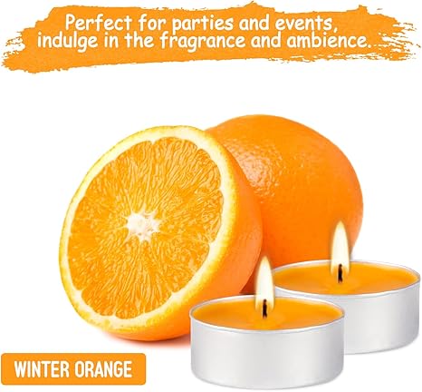 Scented Tealight Candles, Sweet Orange Aromatherapy Candles